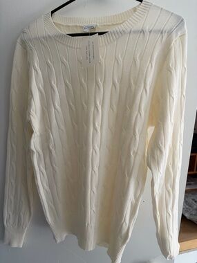 Cielo Cream Cable-Knit Crewneck Sweater NWT 30% off!